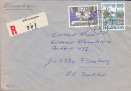 Switzerland Registered Recommandé SCHLIEREN Label 1980 Cover Lettera To FLENSBURG Germany Europa CEPT Stamp - Briefe U. Dokumente