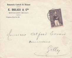 181/22 - Lettre TP 302 Léopold  60 C PERUWELZ 1930 - Entete Bonneterie Dulieu § Cie à QUEVAUCAMPS - Autres & Non Classés