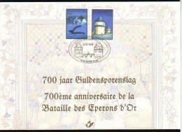 Carte-souvenir Du 700ème Anniversaire De La Bataille Des Eperons D´Or - COB N° 3088HK - Herdenkingskaarten - Gezamelijke Uitgaven [HK]