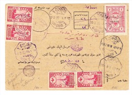 Türkei - 1922 Paketkarte Von Urgup Nach Konya Mit 8 X 20 + 2 X 5 Para - Mit Transit Und Ankunfts-stempel - Covers & Documents