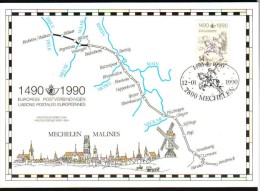 Carte-souvenir Du 500ème Anniversaire De La Liaison Postale "Innsbrück-Malines" - COB N° 2350HK - Cartoline Commemorative - Emissioni Congiunte [HK]