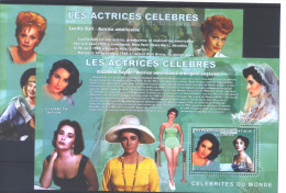 Congo Rep Démocratique BL 428/31 **  (MNH)    "Les Actrices Célèbres"  Série Complète - Nuovi