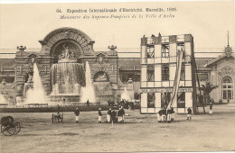 13/ Exposition Internationale D'electricité Marseille 1908 - Manoeuvre Des Sapeurs Pompiers De La Ville D'Arles N° 64 Ba - Exposition D'Electricité Et Autres