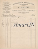 F. FLUTTAZ - PARFUMERIE SAVONNERIE - VILLEFRANCHE - RHONE - LE 31/12/1901 - Drogisterij & Parfum