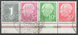 Germany BRD 1958  Zusammendruck Mi.W17+W21 Gestempelt / Used - Se-Tenant