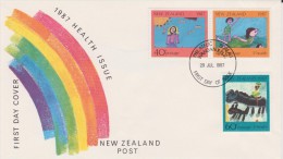 New Zeeland 1987 FDC Kite - Lettres & Documents