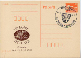 DDR P86II-29-88 C31 Privater Zudruck 750 JAHRE OSCHATZ Sost. 1988 - Cartes Postales Privées - Oblitérées