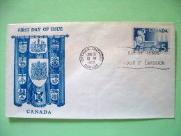 Canada 1955 FDC Cover - Pioneer Settlers - Arms - Lettres & Documents