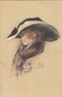 CPA L. VALLET- YOUNG WOMAN WITH HAT - Vallet, L.