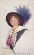 CPA C. BARBER- YOUNG WOMAN WITH HAT - Barber, Court