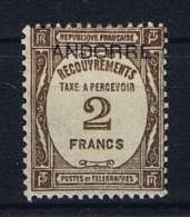 Andorre Fr. Mi Taxe 15 , MH/*  Yv  Taxe 14 - Oblitérés
