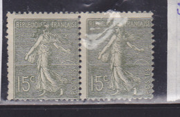 FRANCE N° 130 15C VERT GRIS TYPE SEMEUSE LIGNEE MASQUE TENANT A NORMAL NEUF AVEC CHARNIERE - Neufs