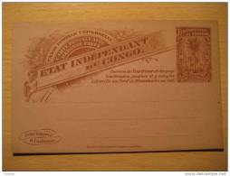 Etat Independant 10c + 10c Reponse Reply Palm Libreville Mossamedes Double Stationery Card BELGIAN CONGO Belgium Africa - Interi Postali