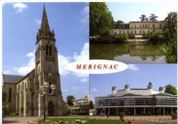 33  MERIGNAC  -  L EGLISE LE PARC DE LA MAIRIE ET LA SALLE DU PIN GALANT -  CPM 1970/80 - Merignac