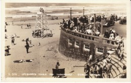 Seaside Oregon, Turn-around, Life Guard Tower, C1940s Vintage Real Photo Postcard - Otros & Sin Clasificación