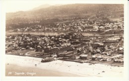 Seaside Oregon, Turn-around, Aerial View Of Town, C1940s Vintage Real Photo Postcard - Otros & Sin Clasificación
