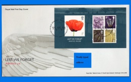 GB 2008-0004, Lest We Forget M/S FDC, Tallents House SHS - 2001-2010 Dezimalausgaben