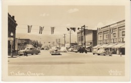 Baker Oregon, Business Street Scene, Autos, C1950s Vintage Real Photo Postcard - Otros & Sin Clasificación