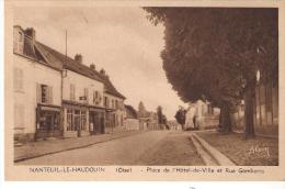 CPA. NANTEUIL LE HAUDOIN RUE GAMBETTA ET PLACE DE L'hotel De Ville ...TBE. 1949....SCAN ... - Nanteuil-le-Haudouin