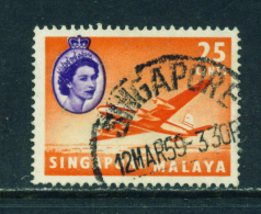 SINGAPORE  -  1955+ Queen Elizabeth II Definitives  25c  Used As Scan - Singapour (...-1959)