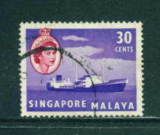 SINGAPORE  - 1955+  Queen Elizabeth II Definitives  30c  Used As Scan - Singapour (...-1959)