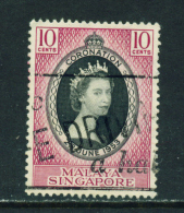 SINGAPORE  -  1953   Coronation  10c  Used As Scan - Singapour (...-1959)