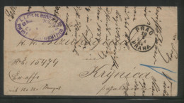 CZECHOSLOVAKIA 1884 AUSTRIAN PARTITION ZONE STAMPLESS LETTER PRAGUE TO KRYNICA IN POLAND - ...-1918 Prephilately