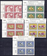 Switzerland 1959 Mi#657-661 Mint Never Hinged Blocks Of Four, Lux - Nuovi