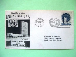 United Nations - New York 1951 FDC Cover To Fort Lee - UN Building - Scott # 10 = 2.5 $ - Briefe U. Dokumente