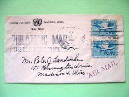 United Nations - New York 1955 Cover To Madison - ICAO - Wing - Int. Civil Aviation Org. - OACI - Lettres & Documents