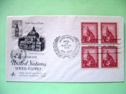 United Nations - New York 1958 FDC Cover - Central Hall Westminster - First Session Of UN In 1946 - Lettres & Documents