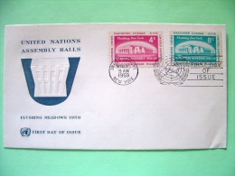 United Nations - New York 1959 FDC Cover - UN Building In Flushing Meadows - Lettres & Documents