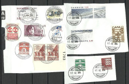 DENMARK Dänemark Danmark Nice Cancels 2014 On Cut Outs - Used Stamps