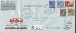 Luxembourg WITRY-RAUSCH Recommandé Par Avion Label 1er Vol First Flight 1947 Cover Lettre LUXEMBOURG - BÂLE (Suisse) - Covers & Documents