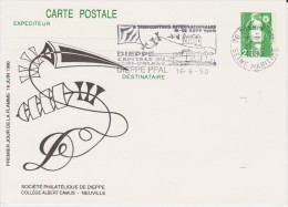 Frankrijk 1990 Postal Card Stamped Dieppe - Brieven En Documenten