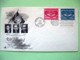 United Nations - New York 1965 FDC Cover - Cooperation Year - Hands - Flag - Lettres & Documents