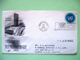 United Nations - New York 1965 FDC Stamped Enveloppe To England - UN Building - Briefe U. Dokumente