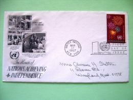 United Nations - New York 1967 FDC Cover - Independence - Fireworks - Lesotho Delegation - Flags - Lettres & Documents