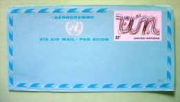 United Nations - New York 1977 Aerogramme - 22c - UN Letters - Storia Postale