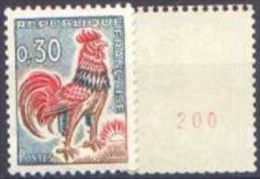 France Coq De Decaris N° 1331.Ab ** Le 0f30 Vert Rouge Et Bistre, Roulette N° Rouge Au Verso - 1962-1965 Haan Van Decaris
