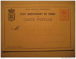 Etat Independant Du Congo 15c Palm Postal Stationery Card BELGIAN CONGO Belgium Africa - Entiers Postaux