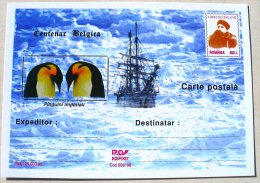 ROUMANIE MANCHOTS, PINGOUINS, Centenaire BELGICA. Entier Postal Neuf Emis En 1998 Philatelie Polaire (4) - Pingouins & Manchots