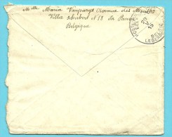 Brief Met Stempel PANNE Op 19/5/1915 Naar "Armee Belge" - Zona Non Occupata