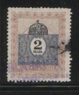 HUNGARY 1903 REVENUE 2F ROSE & BROWN-RED WMK CROWN IN CIRCLE PERF 12.00 X 12,00 BAREFOOT 221 - Fiscaux