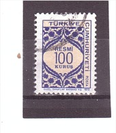 127  OBLY&T  (Timbre De Service)   *TURQUIE*  13/10 - Timbres De Service