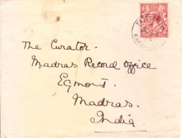 Great Britain Commercial Cover Posted From Eastgrafton To Madras, India With Three Half Pence King Edward VII Stamp - Lettres & Documents