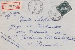 A27 - Enveloppe Recommandé 374 De 1948 - Courrier De Juge D'instruction Tribunal De 1ère Instance - Cob 724T - Other & Unclassified
