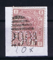 Great Britain SG  141 Plate 10 Used  Yv 56 1873 PERFIN ?OX - Gebruikt