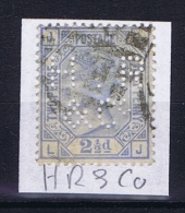 Great Britain SG  157 Plate 23 Used  1880  PERFIN HR & CO - Gebruikt