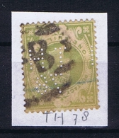 Great Britain SG  211  Used  1887 Yvert 103, PERFIN   TH 78 - Oblitérés